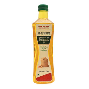 Home om arhm cold pressed groundnut oil | 100% pure peanut oil | wood pressed & unrefined | no preservatives or chemicals | ideal for cooking, frying & heart health