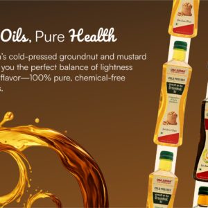 om arhm cold pressed groundnut oil | 100% pure peanut oil | wood pressed & unrefined | no preservatives or chemicals | ideal for cooking, frying & heart health